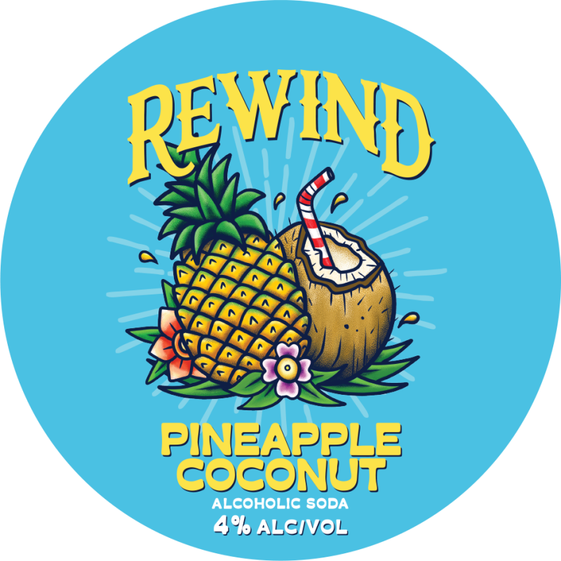 Rewind - Pineapple Coconut Alcoholic Soda - 4%